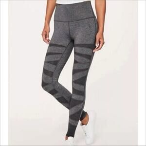 Lululemon Athletica Gray Wunder Under Mesh Bandage High Rise Gray Tech Cutout 2